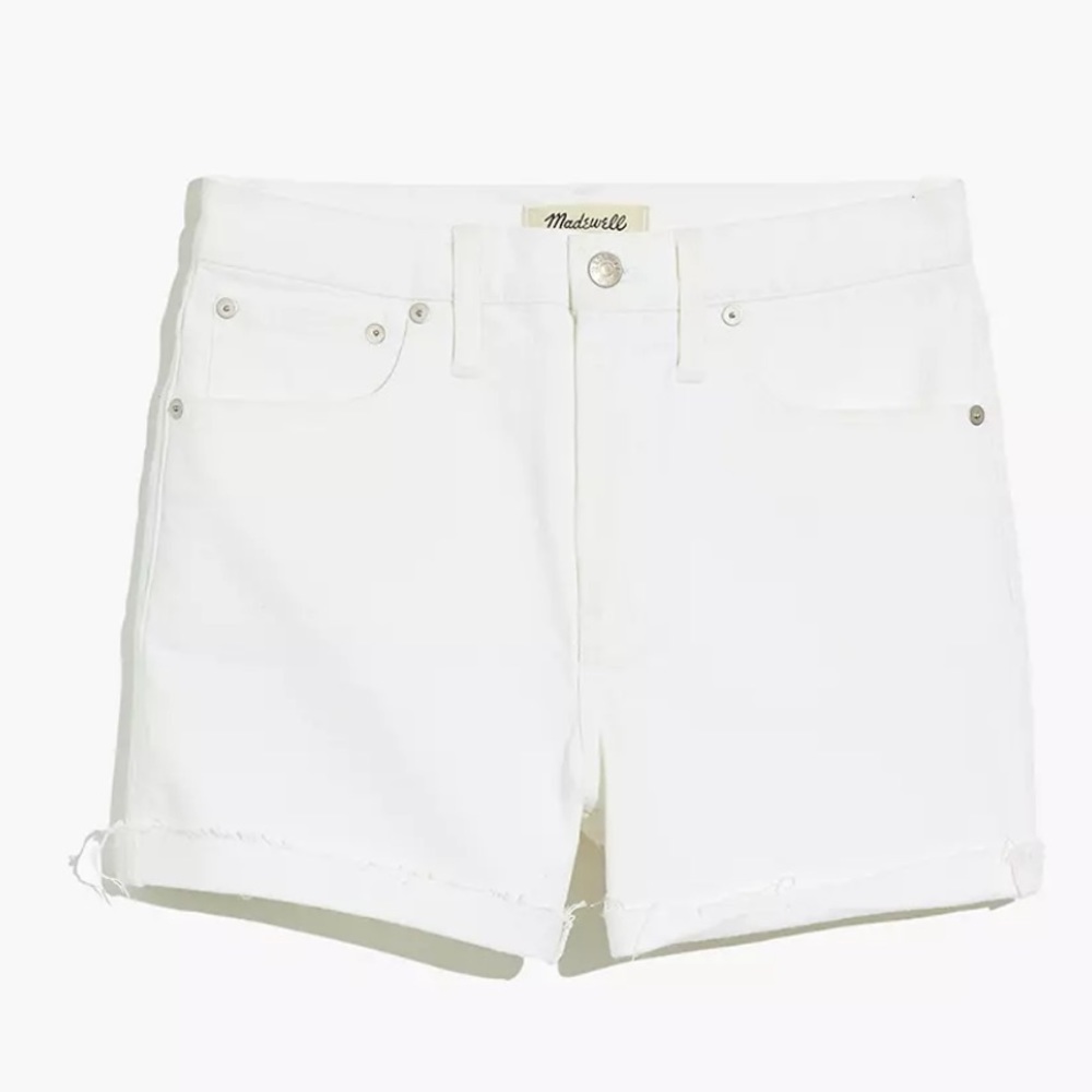 High rise denim shorts white madewell